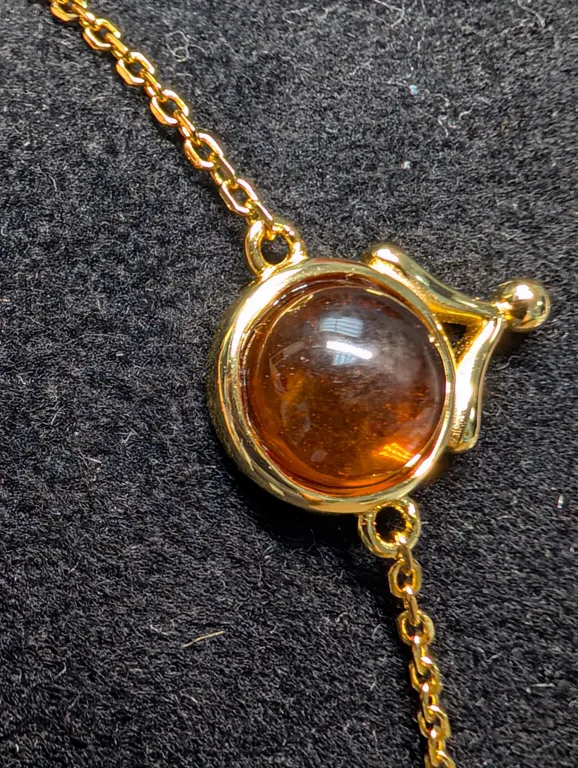 SILVER(2G), AMBER BRACELET 8"