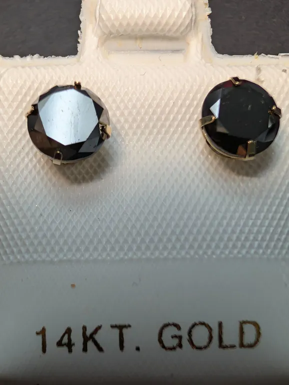 14KBLACK DIAMOND (1.55CT)EARRINGS, SUGGESTED RETAIL VALUE $1200
