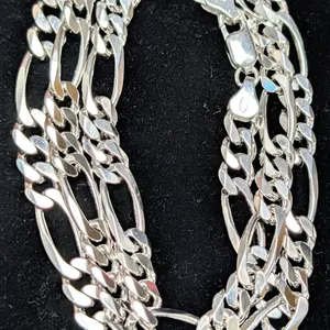 SILVER(38G), MEN'S HEAVY RHODIUM PLATED ITALIAN CHAIN 24", SUGGESTED RETAIL VALUE $1000
