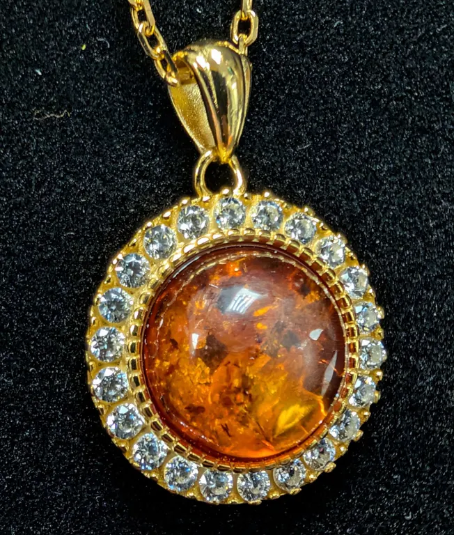 SILVER(4.52G), AMBER NECKLACE 16-18", SUGGESTED RETAIL VALUE $320