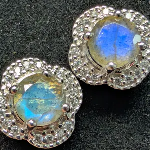 SILVER(4.4G), LABRADORITE (1.4CT) EARRING, SUGGESTED RETAIL VALUE $300