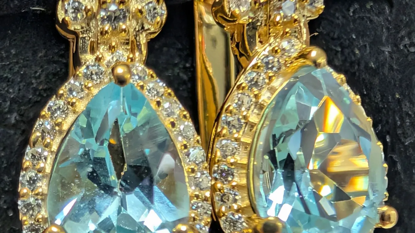SILVER(4.05G), BLUE TOPAZ (2CT)EARRING, SUGGESTED RETAIL VALUE $240