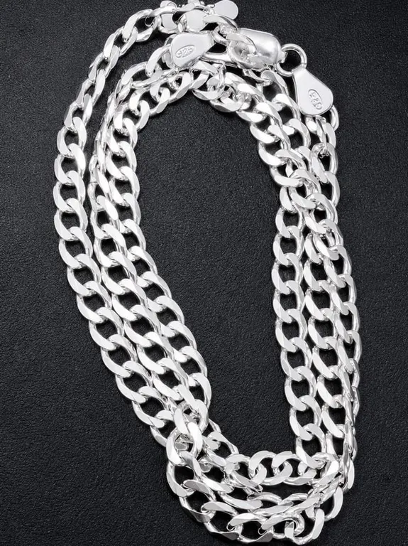 SILVER(11G), RHODIUM PLATED ITALIAN CHAIN 18", SUGGESTED RETAIL VALUE $250
