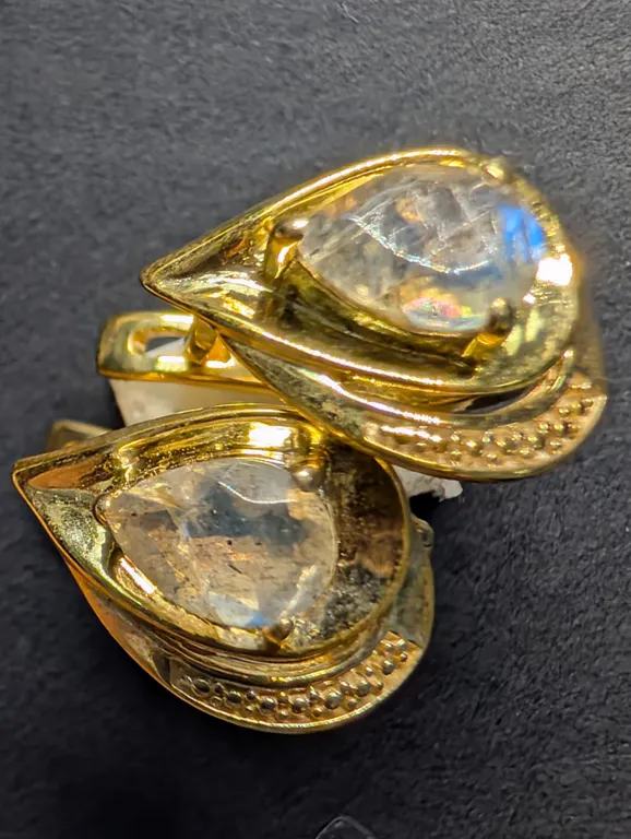 SILVER(4G), MOON STONE (1CT)EARRINGS, SUGGESTED RETAIL VALUE $240
