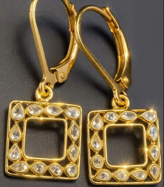 SILVER(2G), NATURAL DIAMOND LATTICE DESIGN (0.12CT) EARRING, SUGGESTED RETAIL VALUE $240