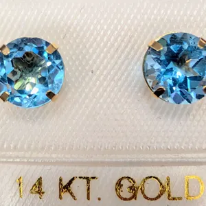 14K BLUE TOPAZ (2.14CT) EARRING, SUGGESTED RETAIL VALUE $800