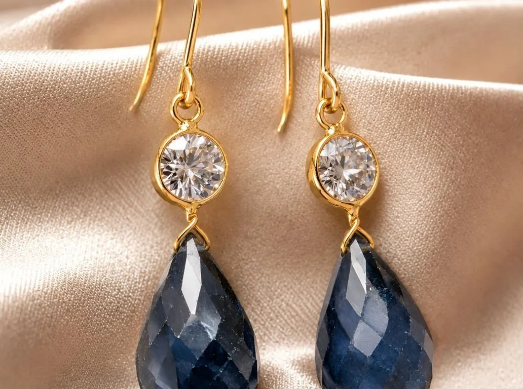 10K(1.77G), BLUE SAPPHIRE (APP 6.5CT) EARRING, SUGGESTED RETAIL VALUE $1200