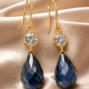 10K(1.77G), BLUE SAPPHIRE (APP 6.5CT) EARRING, SUGGESTED RETAIL VALUE $1200