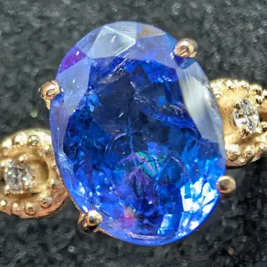10K(2.3G), TANZANITE (3.3CT), LAB DIAMOND (0.03CT)RING, SIZE 7, SUGGESTED RETAIL VALUE $4200