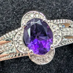 SILVER(4.31G), AMETHYST (1CT)RING, SIZE, SUGGESTED RETAIL VALUE $300
