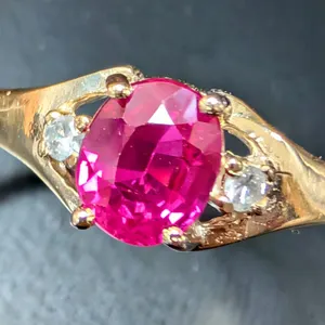 10K(1.3G), LAB RUBY (0.5CT), DIAMOND (0.1CT)RING, SIZE 6, APPRAISED INSURANCE VALUE $1260