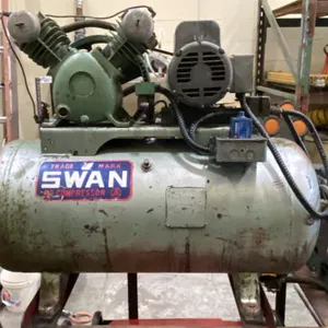 SWAN HORIZONTAL INDUSTRIAL AIR COMPRESSOR WITH BALDOR 2HP MOTOR