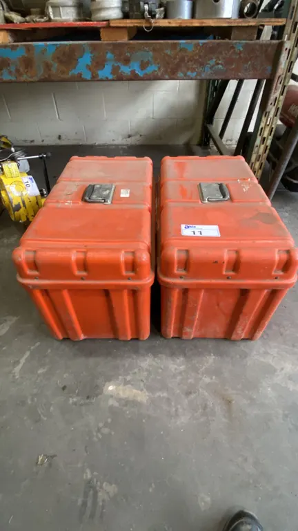 2 ORANGE EMPTY HARDSHELL TRANSPORT CASES