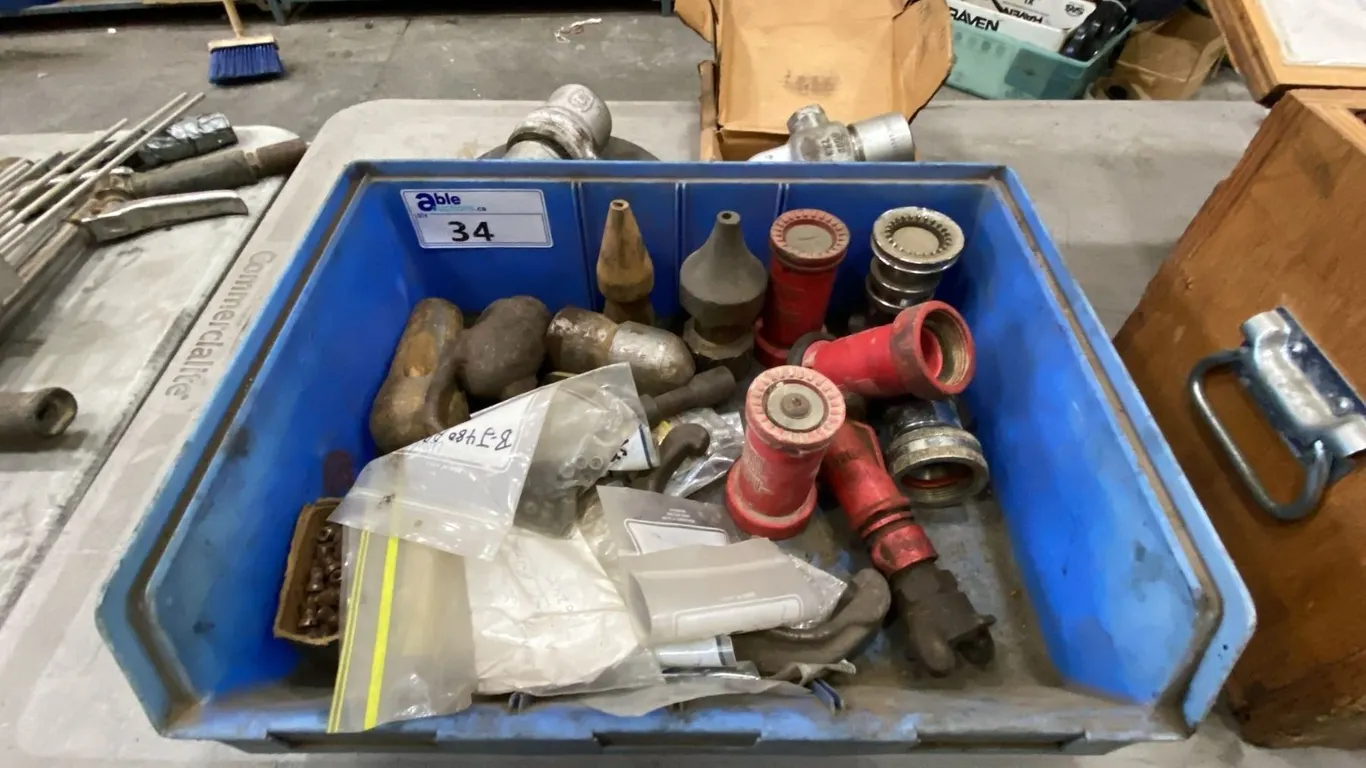 ASSORTED HIGH PRESSURE NOZZLES, DROP WEIGHTS, HEAVY DUTY VALVES & ASSORTED HARDWARE
