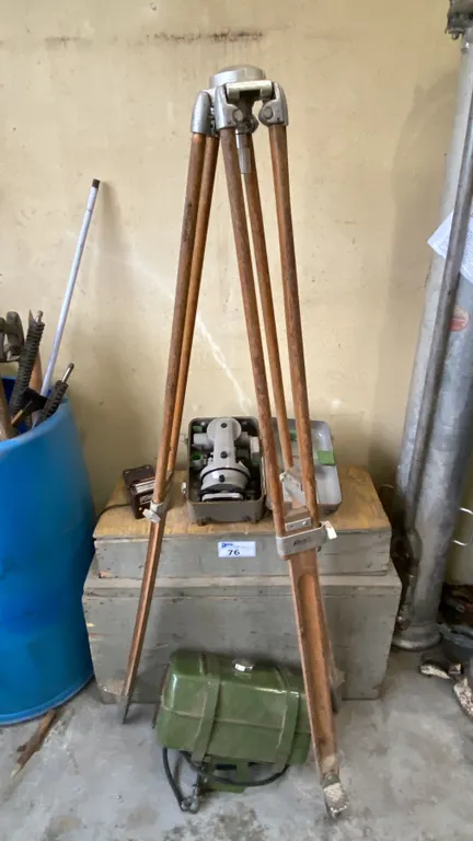GROUP OF ASSORTED VINTAGE ITEMS- DIETZGEN OPTICAL TRANSIT LEVEL, AQUA SURVEY AND INSTRUMENTS MINERS