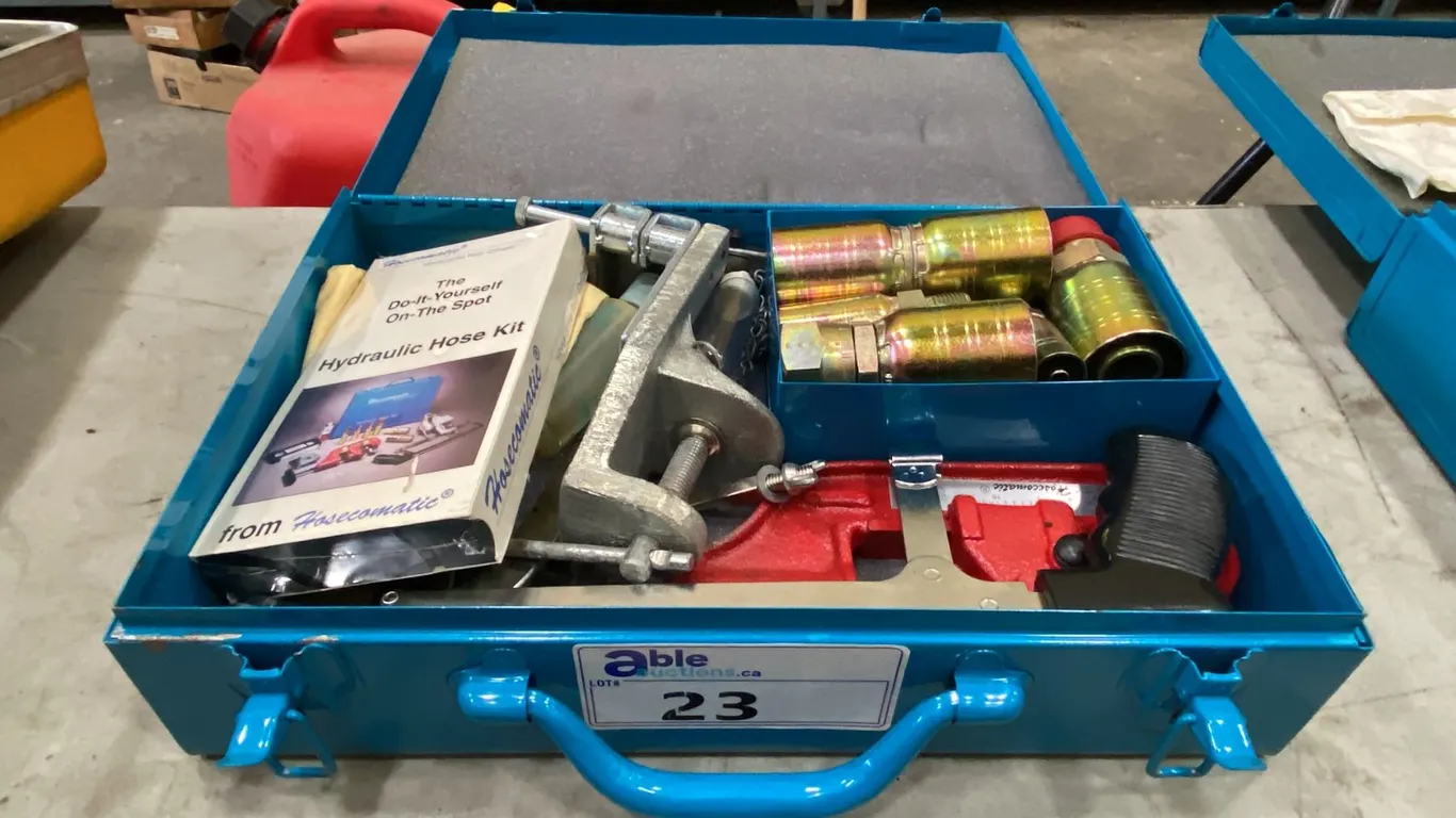 HOSECOMATIC DO IT YOURSELF ON THE SPOT HYDRAULIC HOSE KIT IN METAL TRANSPORT CASE