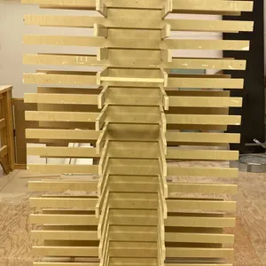 PAINTERS WOODEN MOBILE DRYING RACK APPROX 4' X 4' X 6'H