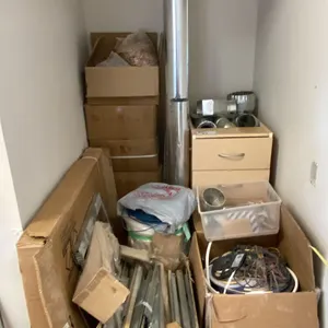 GROUP OF ASSORTED HARDWARE, STRIPPING, LED STRIP LIGHTS, DUCTING COMPONENTS & MORE