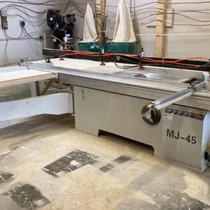MJ6123/MJ-45 INDUSTRIAL GRADE SLIDING TABLE PANEL SAW WITH CUSTOM BUILT WOOD TABLE EXTENSION