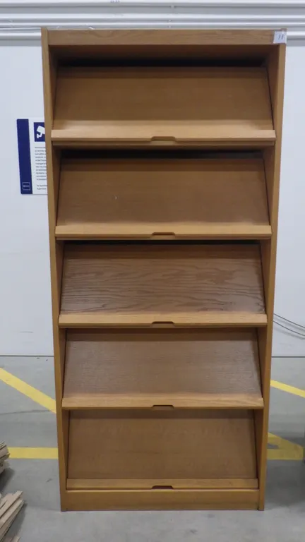 Wood Brochure Display Shelf 82"T x 37.75"W x 16"D ***HEAVY***