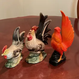 Vintage Ceramic Rooster Figurines – Set of 3