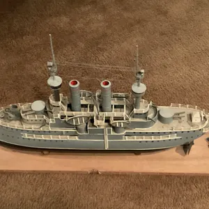 Vintage Pre-Dreadnought Battleship Model
