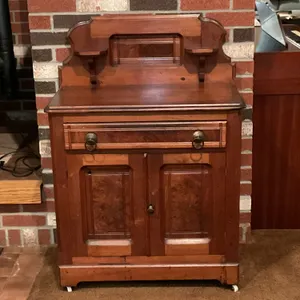 Antique Victorian Walnut Washstand / Commode Cabinet