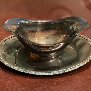Vintage Silverplate Gravy Boat with Underplate