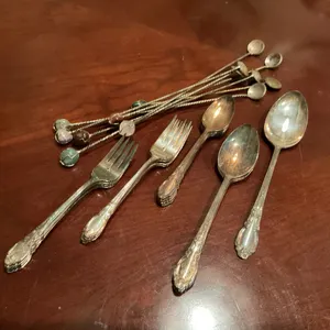 Vintage Silverplate Flatware & Cocktail Picks