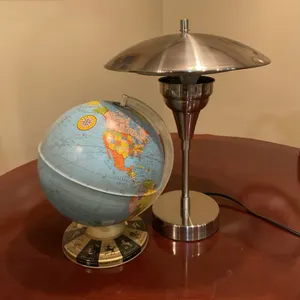 Vintage Zodiac Globe & Mid-Century Modern Mushroom Table Lamp