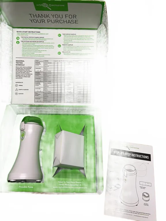 My Mold Detective Indoor Air Quality Mold Test Kit with Reusable Pump, Power Adapter