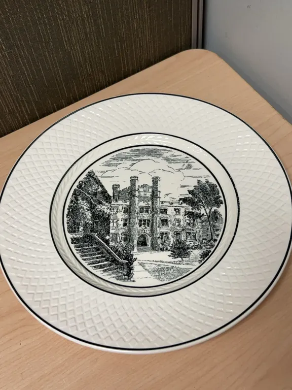 Spode's Mansard Copeland 11-Inch Commemorative Plate Flora Stone Mather College Western Reserve Univ