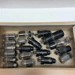 RCA Victor and GE Vacuum Tubes with Black Metal and Glass Enclosures, Various Models