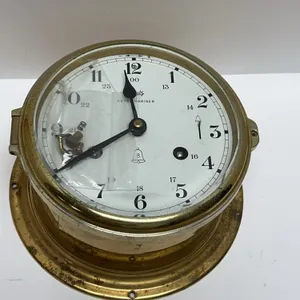 Schatz Royal Mariner 8-Day Brass Ship’s Bell Clock with 24-Hour Dial and Mechanical Movement