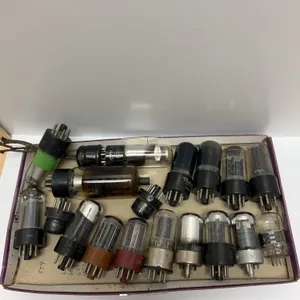 Box of 20 Vintage Vacuum Tubes, Mixed Brands and Types, for Radios and Audio Equipment Repair