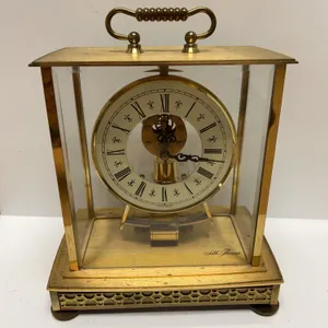 Seth Thomas Kieninger & Obergfell Brass and Glass Anniversary Clock, Made in West Germany