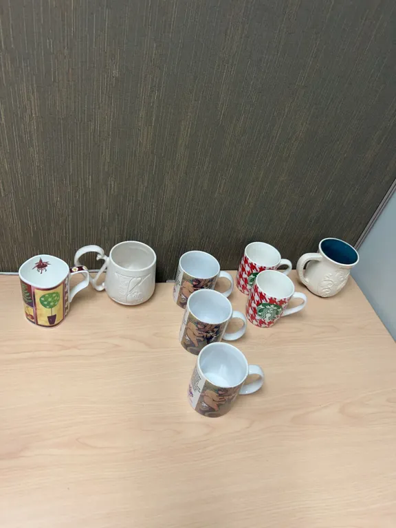 Mug Collection Featuring Pottery Barn, Starbucks, Boy Scouts of America, and Perfectly Paisley