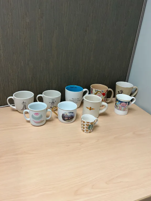 Collector’s Mug Lot Including Disney Store, Thomas Kinkade, Starbucks, and i❤it Brands, 10 Pieces