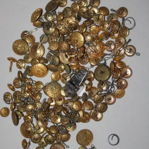South Bend Police Uniform Buttons and Metal Whistle with Varied Municipal Button Types