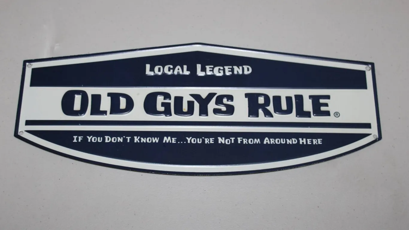 Old Guys Rule "Local Legend" Embossed Metal Sign With Slogan, Wall Decor, See Photos for Measurement