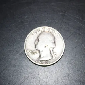 1934 United States Washington Quarter Dollar Silver Coin Featuring George Washington and Heraldic Ea