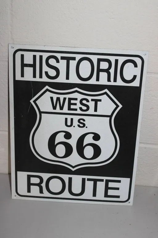 Historic Route 66 West U.S. Highway Sign Metal Plaque by Desperate, Made in the USA, Roadway Memorab