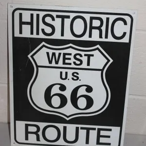 Historic Route 66 West U.S. Highway Sign Metal Plaque by Desperate, Made in the USA, Roadway Memorab