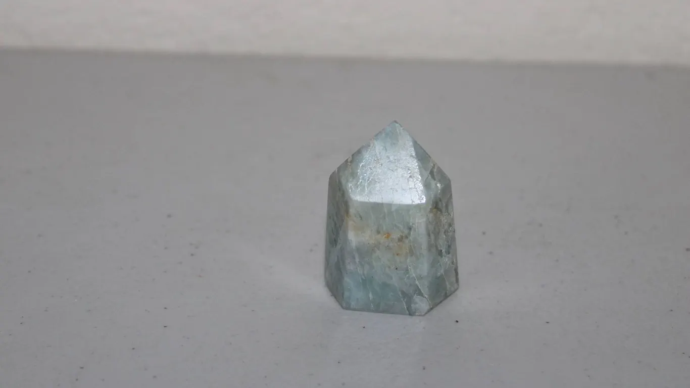 Aquamarine Crystal Point with Natural Faceted Termination and Blue-Green Coloring, Mineral Specimen