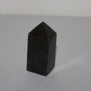 Polished Dark Bloodstone Gemstone Point Tower with Rich Red and Green Inclusions, Natural Mineral Sp