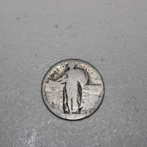 1927 Standing Liberty Quarter Dollar Silver Coin With Eagle Reverse, United States Mint Mark Visible