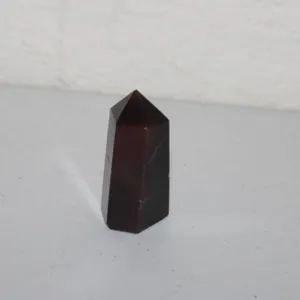 Polished Obsidian Crystal Point Tower with Deep Black Hue and Faceted Sides, Natural Stone Display P