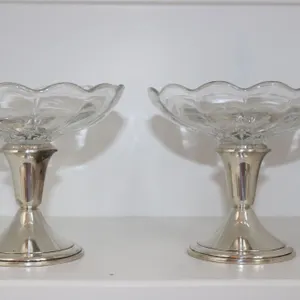 Newport Sterling Silver & Glass Compotes