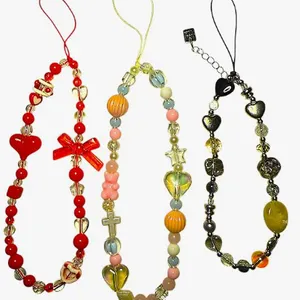 Phone Charm Straps Beaded Universal Cellphone Lanyards Chain Hands-Free Wristlets Set of 3 New