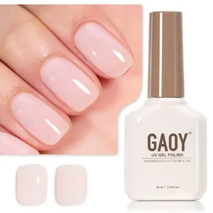 GAOY Sheer Light Pink Gel Nail Polish, 16ml Jelly Milky White Peach Translucent Open box